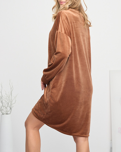 Ilga tunika moterims su rudos spalvos ženkleliu - Drabužiai