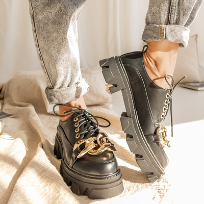 Juodi plokšti batai Eqoia - Avalynė