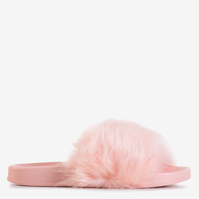 Светло-розовые женские шлепанцы с мехом Danita