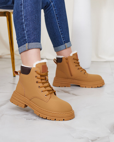 "Royalfashion" Camel moteriški apšiltinti "Radoras" traperių batai