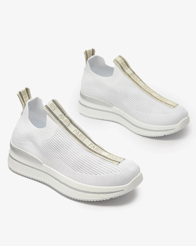 OUTLET Женские спортивные туфли-слипы с надписью белого цвета Cerppa- Footwear