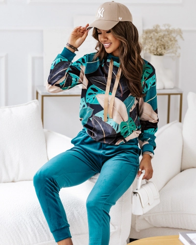 Royalfashion Темно-зеленый женский свитшот с цветочным рисунком