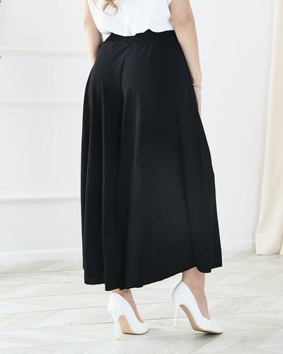 Juodos moteriškos plačios palazzo kelnės - Apranga