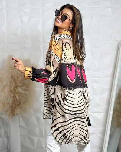 "Royalfashion" Raštuota moteriška tunikos a'la suknelė