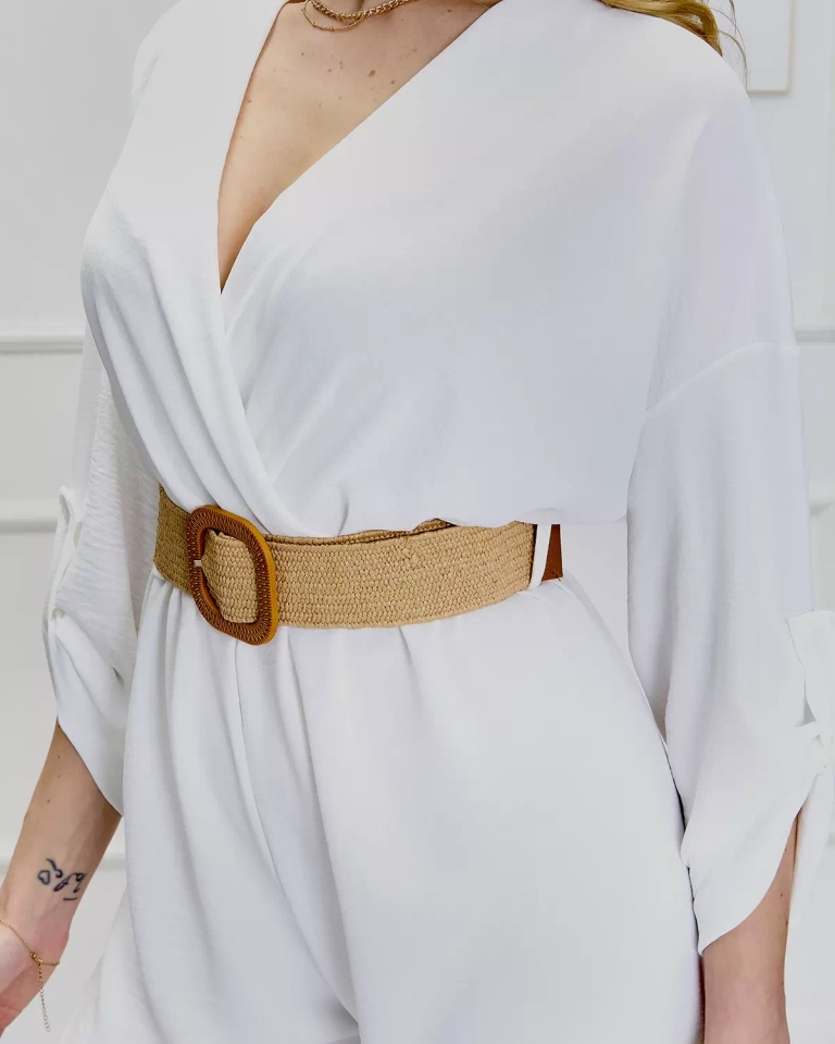 Белый длинный женский комбинезон - Одежда