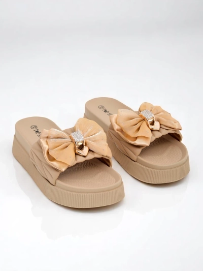 Royalfashion Platform Slides with Bow - Straight Up Dope