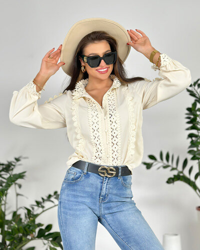 Женская кружевная рубашка Royalfashion