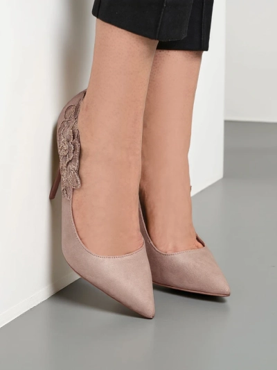 Royalfashion Moteriški aukšti kulniukai su gėlėmis Sollabe