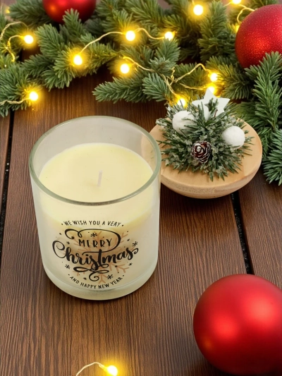 Праздничная ароматическая свеча Merry Christmas Happy New Year