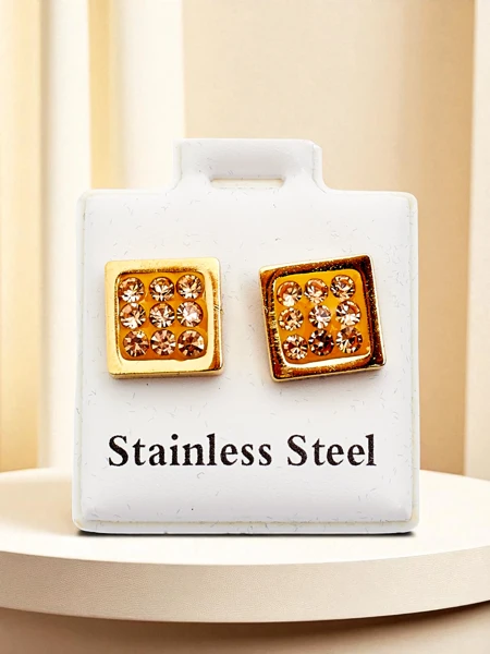 Royalfashion Moteriški kvadratiniai auskarai su cirkoniais