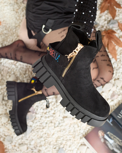 Royalfashion Черные женские сапоги из экокожи Ceriop