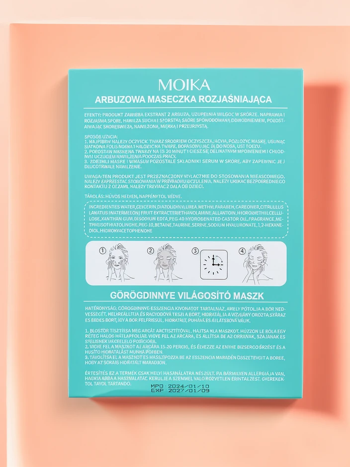 MOIKA Arbūzinė skaistinanti lakštinė kaukė