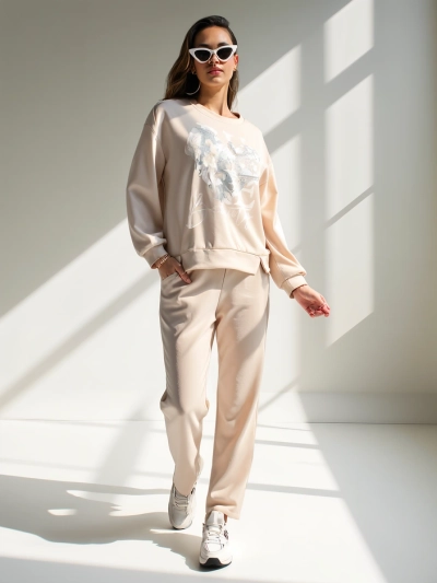Royalfashion moterų viskozės komplektas su spauda