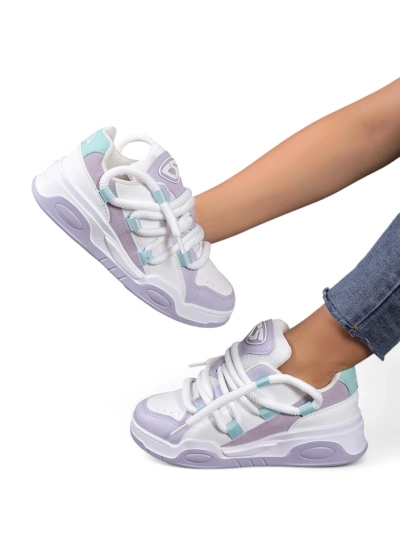 Royalfashion moterų sportiniai sneakeriai su dekoratyviomis nėromis Clesiv