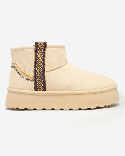 Royalfashion Женские короткие сапоги a'la snow boots с орнаментом Erititta