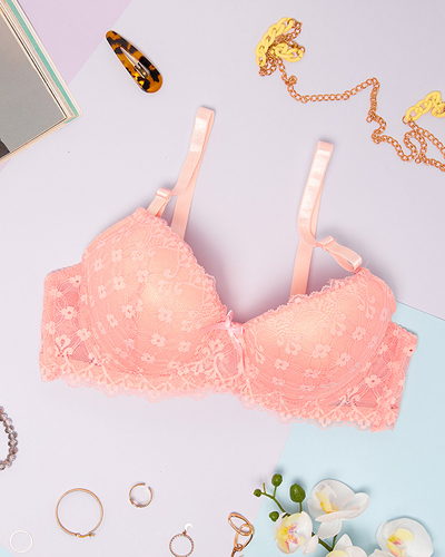 Moteriška liemenėlė su rožiniais nėriniais - Apatiniai drabužiai