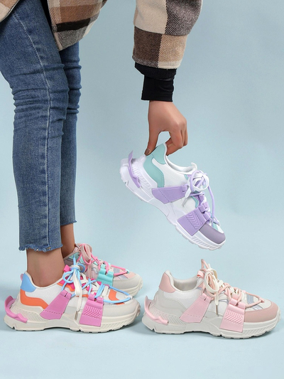 Royalfashion Moteriški sportiniai sneakeriai su guminiais įdėklais Bubble