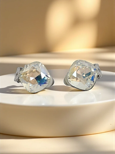 Royalfashion Клипсы серьги женские с кристаллом