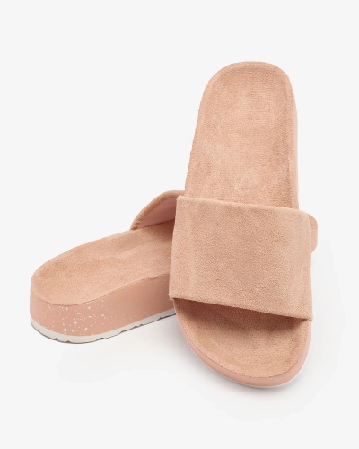 Royalfashion Ярко-розовые женские шлепанцы из экокожи Ferixi