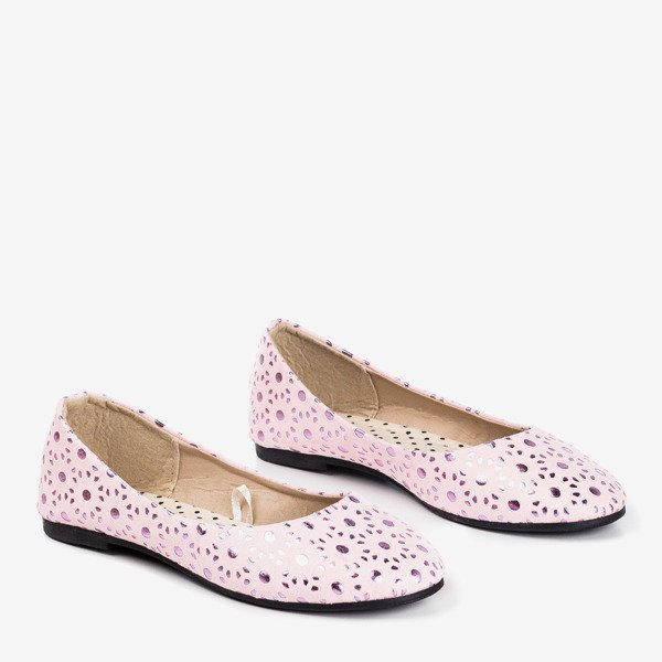 Балетки для девочек светло-розового цвета с рисунком Dulcibus - Обувь