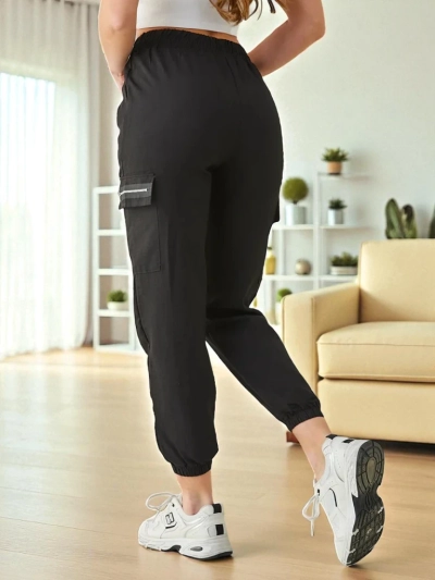Pantaloni Elenna Sportiniai Ilgi Juodi su Kišenėmis
