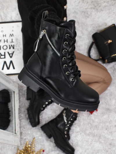 Moteriški Aulinukai „Venus“ Juodi Odiniai Elegantiški Rudeniui