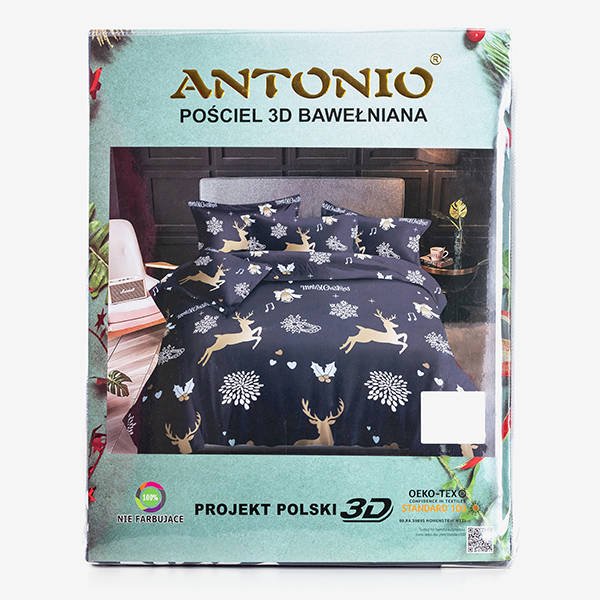 Pościel świąteczna w bałwanki 160x200 - Pościele