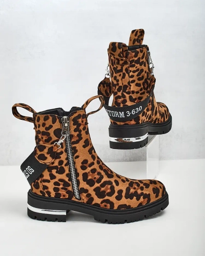 "Royalfashion" Ekologiškos zomšos batai su dirželiu ir užtrauktukais Redmisala