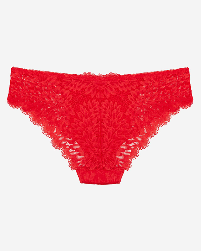 Женские кружевные трусы-бюстгальтер красного цвета - Нижнее белье