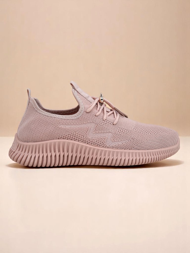 Aurelia Rosa – damskie sportowe buty Royalfashion z tkaniny, różowe, płaski obcas