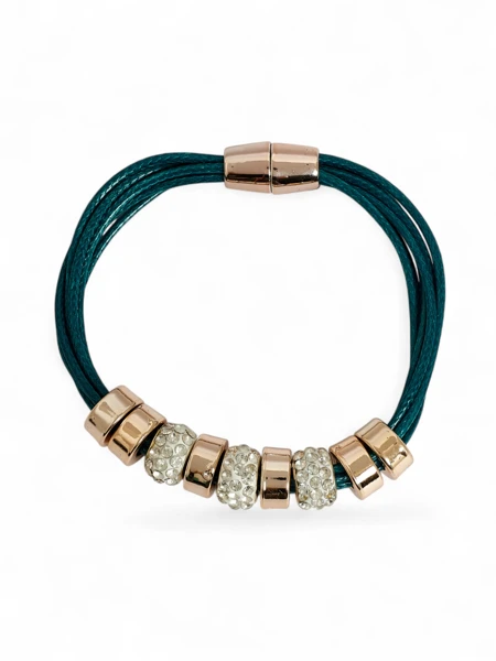 Bransoletka damska z kulkami i cyrkonią - sztosik!