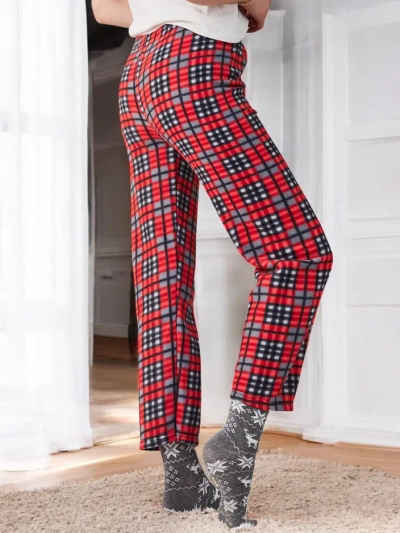 Royalfashion Хлопковые женские пижамные брюки с рождественским узором в клетку