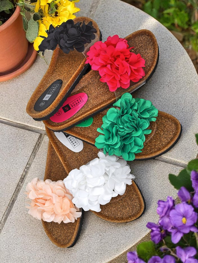 Royalfashion Klapki damskie z kwiatuszkami Flora Soft – mega słodkie!