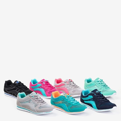 Granatowe sportowe buty damskie z niebieskimi wstawkami Kannasi - Obuwie