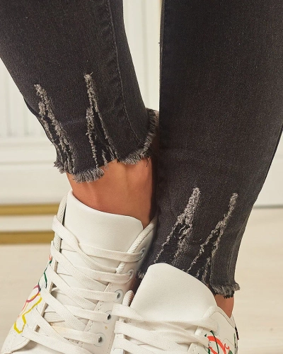 Royalfashion Женские хлопковые зауженные джинсы