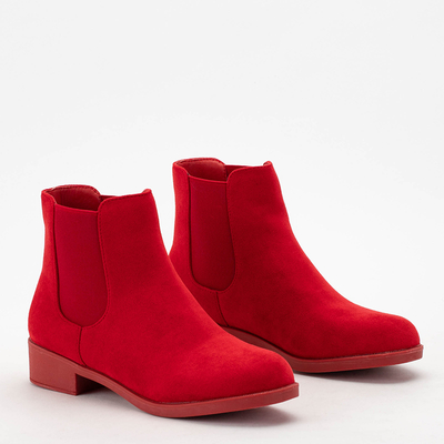 Женские сапоги Lunara Chelsea из эко-замши красного цвета - Обувь