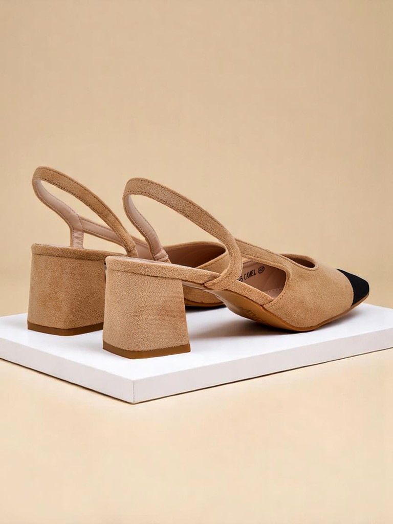 Royalfashion Damskie czółenka Eleganzo – niski obcas, ozdobny nosek