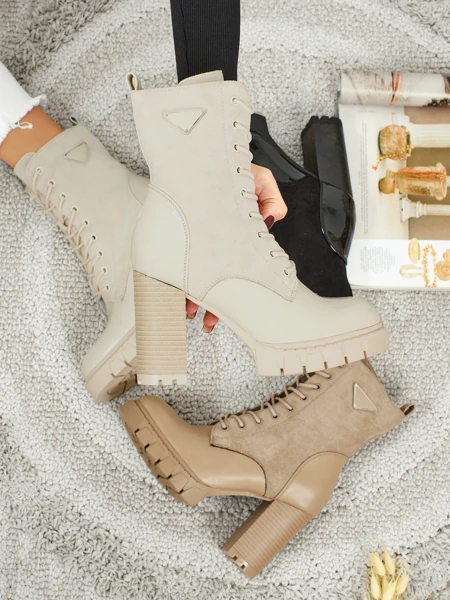 Moteriški eko zomšiniai aulinukai su storu kulnu Event Bramble