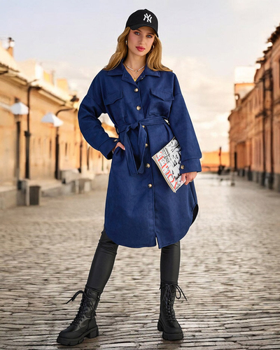 Royalfashion Moteriškas marškinių tipo paltas