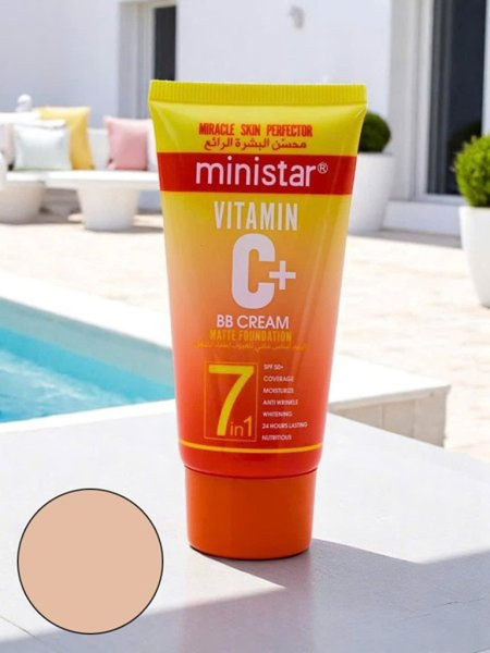 MINI STAR Drėkinamasis BB kremas su vitaminu C, matinės išvaizdos Šviesus
