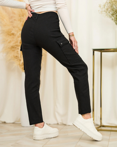 Royalfashion Женские прямые боевые брюки черного цвета