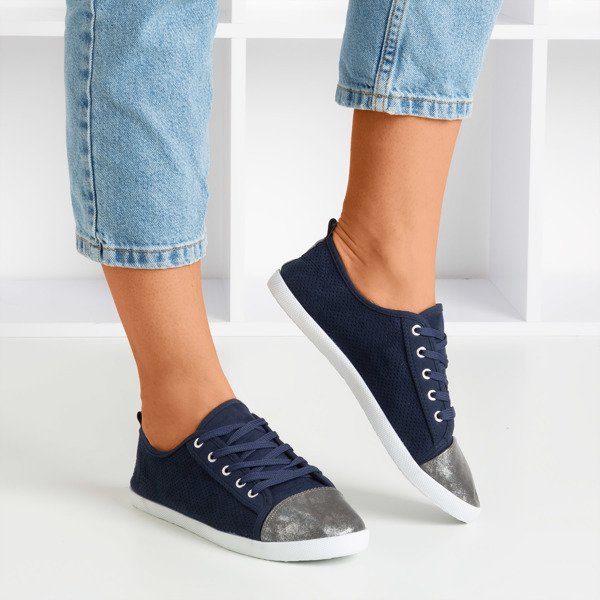 Кроссовки женские темно-синие с ажуром Зинаида - Обувь