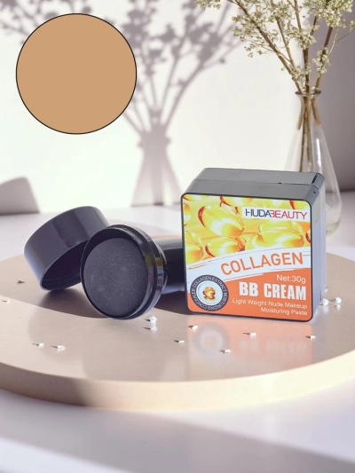 HudaBeauty Veido makiažo pagrindas BB kremas su kolagenu, natūralios išvaizdos, Caramel