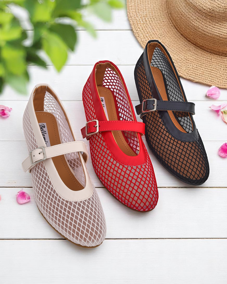 Royalfashion Женские ажурные балетки с ремешком Naommi
