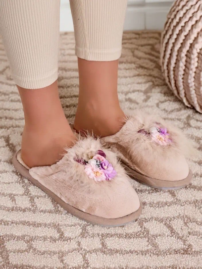 Royalfashion Женские меховые slippers с цветами Ederra