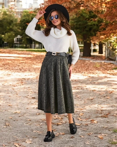 Royalfashion Moterų vidutinio ilgio sijonas