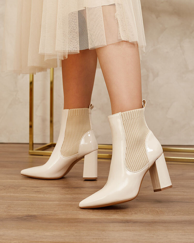 Royalfashion Белые женские сапоги на шпильке Lady Jeny