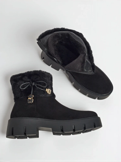 Aukštesni moteriški eko zomšos aulinukai su kailiuku Vernaya