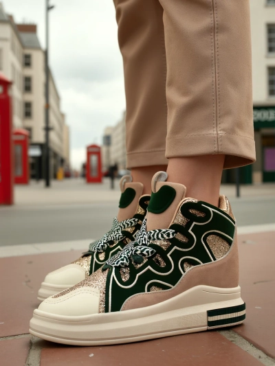 Royalfashion Высокие женские спортивные кроссовки с скрытым каблуком Oblaffi