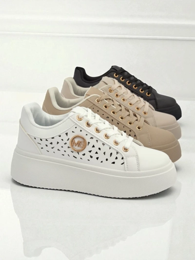 Aurelia Bianca – Białe Sneakersy Platforma Royalfashion Ecru